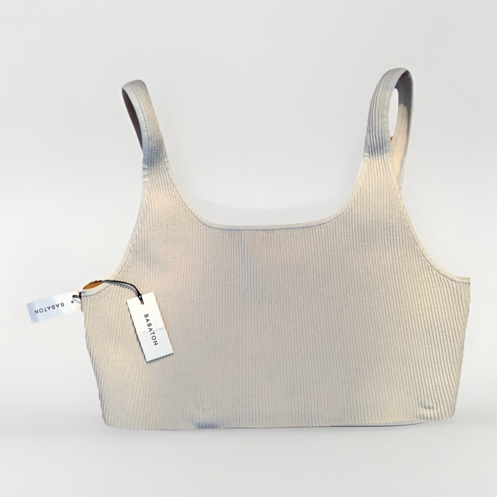 Aritzia Babaton Sculpt Knit Crop Top 2XL - Matte Pearl NWT